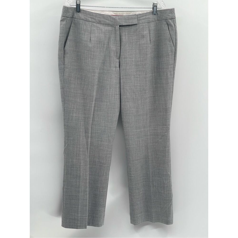 Talbots Heritage Dress Pants Women Size 14 Gray‎ Wool Polyester Lightweight Wide